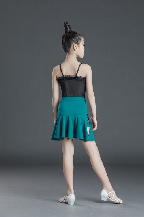 bitced拉丁舞服装女童拉丁舞蹈服学生拉丁舞裙训练服装夏季少儿分体
