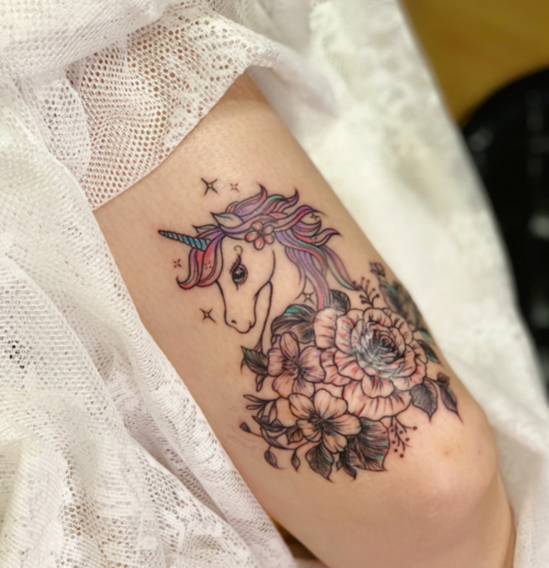 独角兽纹身图案小清新 独角兽纹身的寓意(2)