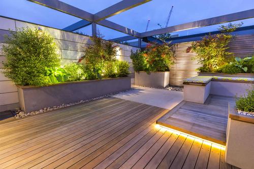 别墅庭院设计花园屋顶露台景观营造|芬兰木防腐木凉亭