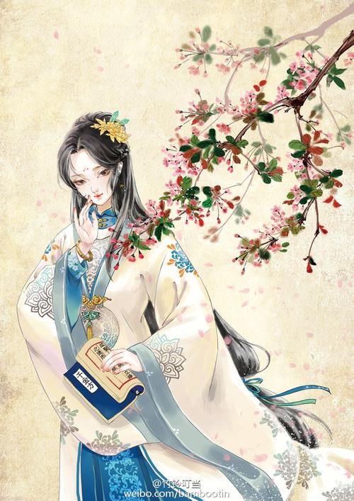 古风,古装美人,古典,妖物,插画,壁纸,中国风