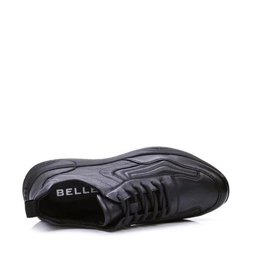 韩版百丽男鞋皮鞋2021新款belle休闲舒适透气男士牛皮平底时尚潮