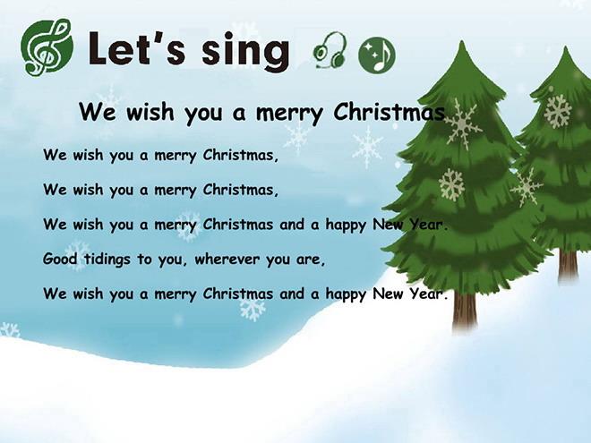 pep四年级英语上册《recycle2》flash动画课件  we wish you a merry