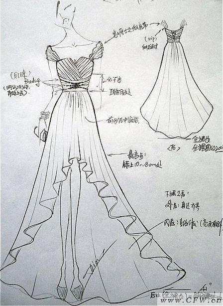 礼服铅笔画简笔画