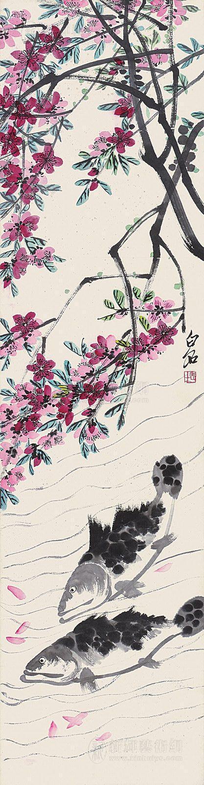 桃花流水图简笔画