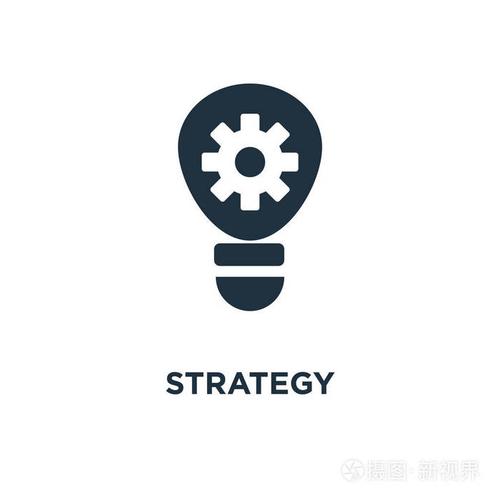 策略图标.黑色填充矢量图.在白色背景上的策略符号.可