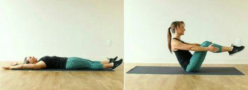2,v字卷腹:练习1分钟.
