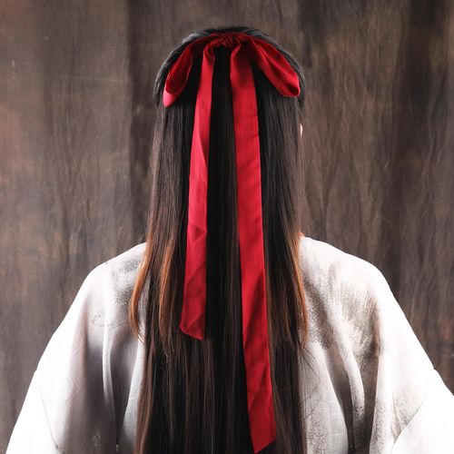 中国风个性头带古装古风发带扎头发的头绳流苏飘带丝带红色头饰汉