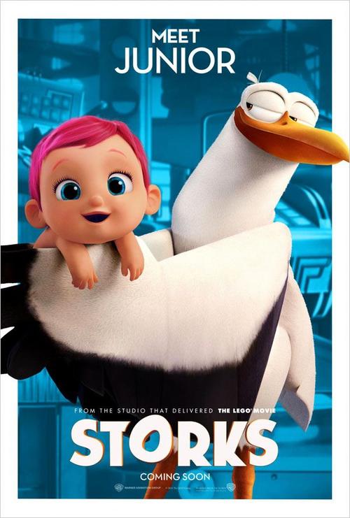 动画电影《逗鸟外传storks》人物海报设计欣赏