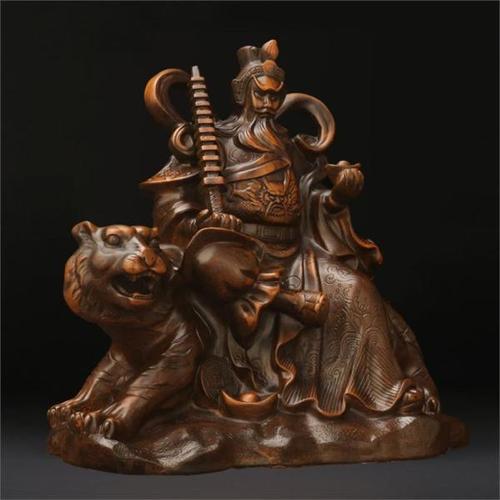 购客开光武财神赵公明神像陶瓷骑虎财神爷佛像摆件客厅店铺供奉招财