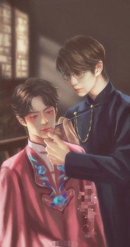 原创博君一肖又找糖磕制作王一博肖战漫画肖战穿吊带红裙妖娆妩媚