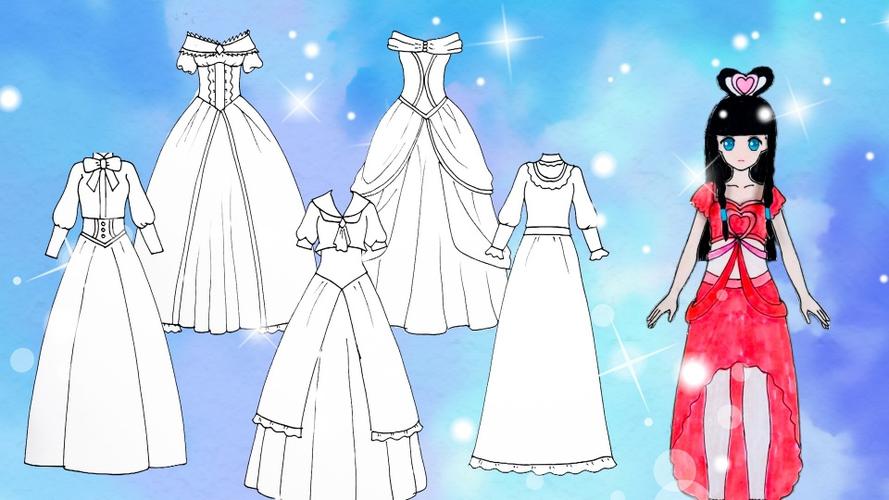 手工纸娃娃玩具给叶罗丽精灵梦王默制作5套漂亮礼服