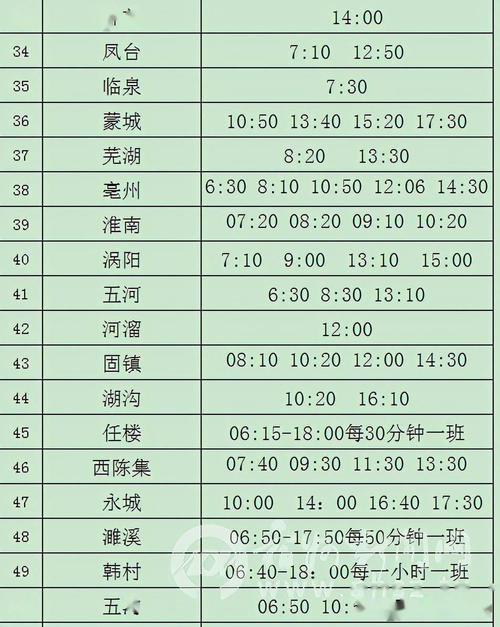 宿州快客站发车时刻表