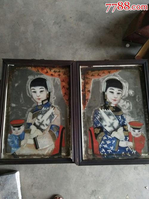 清代美女镜子_玻璃镜_第1张_7788核雕收藏