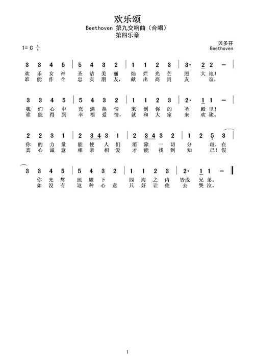 展开全部 这里有一首,世界名曲,贝多芬的《欢乐颂》.