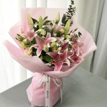 鲜花速递百合玫瑰花束送女友新年生日礼物老婆北京上海广州深圳成都