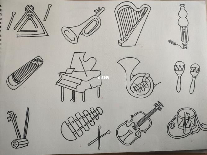 乐器类简笔画_简笔画_乐器_文化_绘画