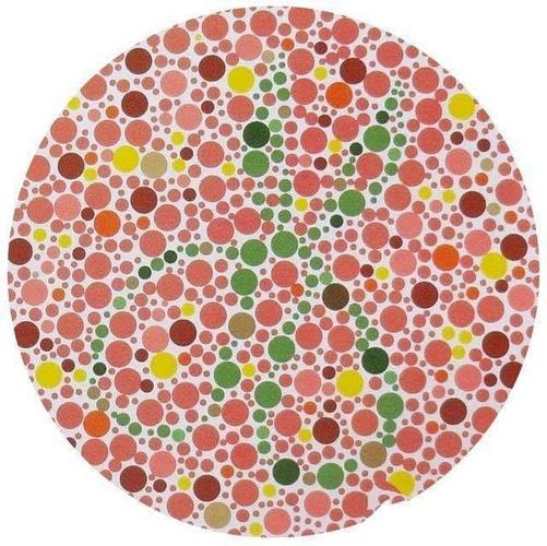 色盲色弱测试图:图一图二都是5,图五能识别出来,色觉