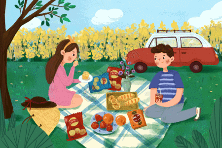 意大利苹果蛋糕郊游gif高清图片