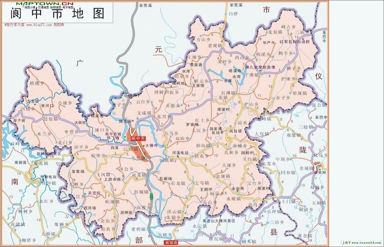 阆中市地图