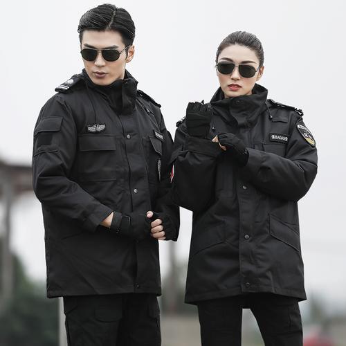 军迷黑色作训大衣棉大衣冬季保安抗寒作战服男特种兵短款加厚棉服