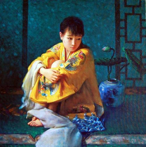 艺术家油画中的唯美东方女性!