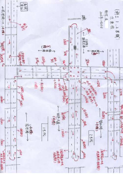自画的郴州科目三路线图(1和2号线)