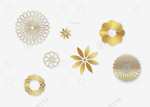 图片分类 设计元素 装饰元素 金色花艺元素矢量图   搜图网提供金色花