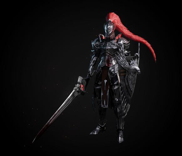 3d模型欣赏骑士铠甲红缨