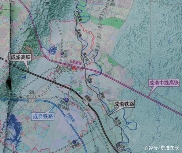 短期内以成渝高铁中线为主,该线拟设成都,东部新区,乐至,安岳,大足