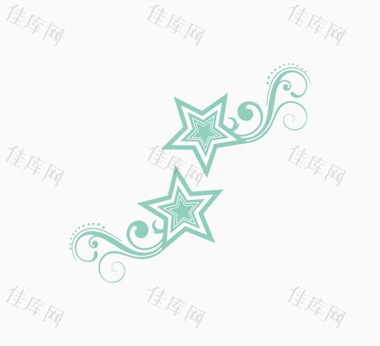 蓝色对称星星 天蓝色 可爱星星