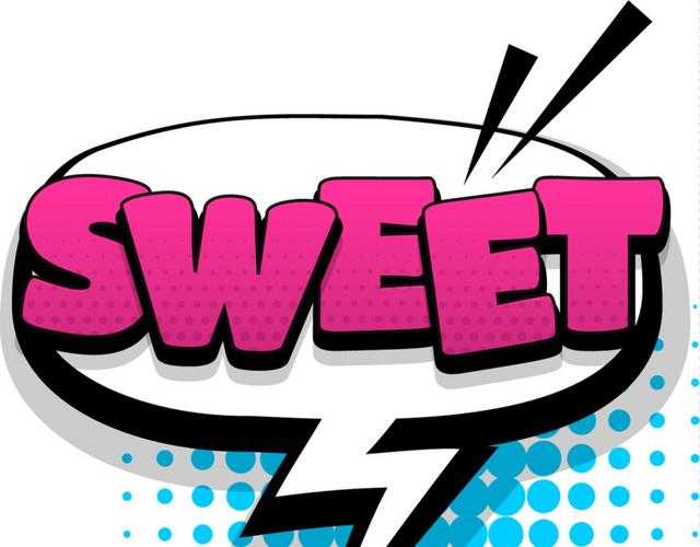 卡通sweet贴纸设计素材