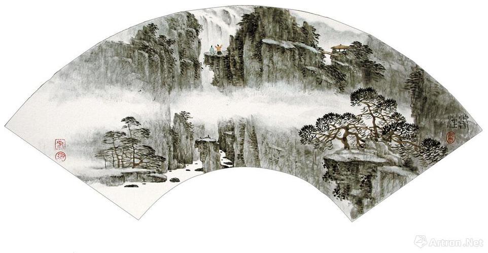 惊瀑_扇面_阮荣春作品展_阮荣春在线作品_阮荣春官方网站-雅昌艺术家