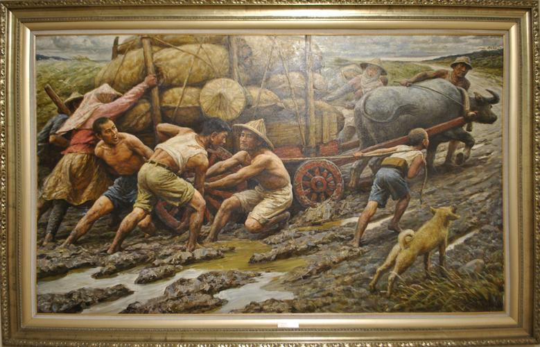 辛苦的人民油画图片[高清图片,jpg格式]