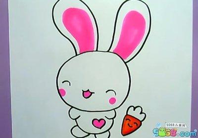 兔子吃萝卜简笔画彩色