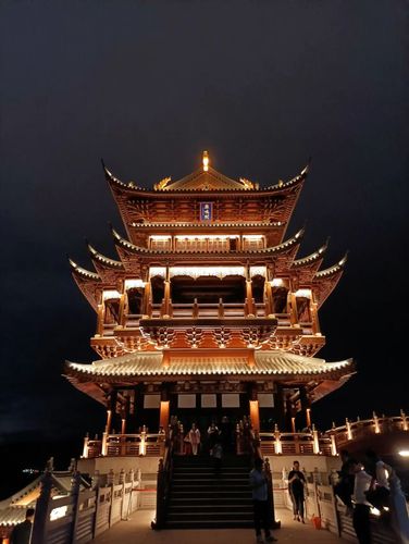 义乌-鸡鸣山公园_鸡鸣山公园_义乌鸡鸣阁_相机_摄影_夜景_手机_出行
