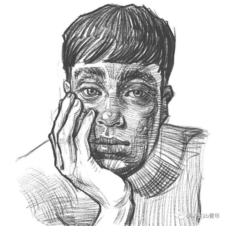 线性素描人物头像回归形体本质直击画面痛点