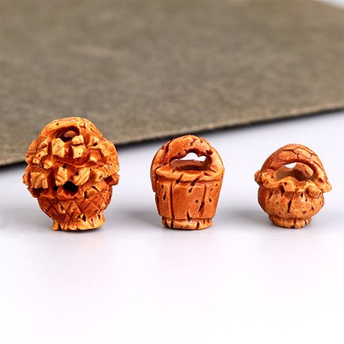 聚缘阁桃木雕刻小饰品配件花篮桃木剑斧长命锁手工艺品手链编织木