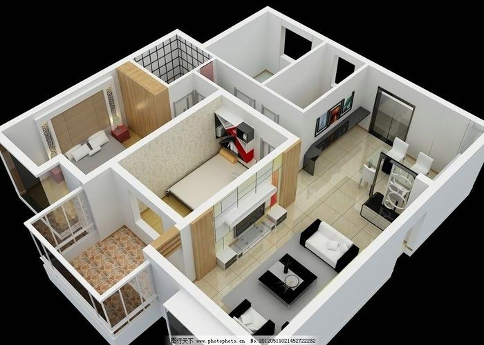 3d房屋 室内整体装饰模型 客厅 卧室 整体套房模型 展示模型 3d设计