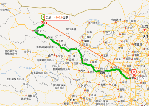 驾车路线:全程约2160.6公里 起点:东风航天城 1.