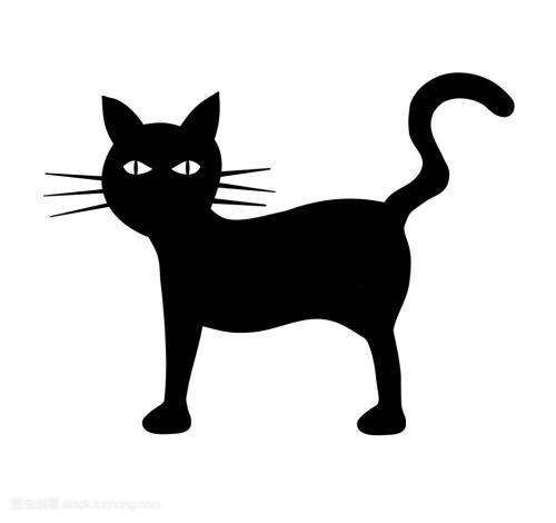 小猫黑色简笔画