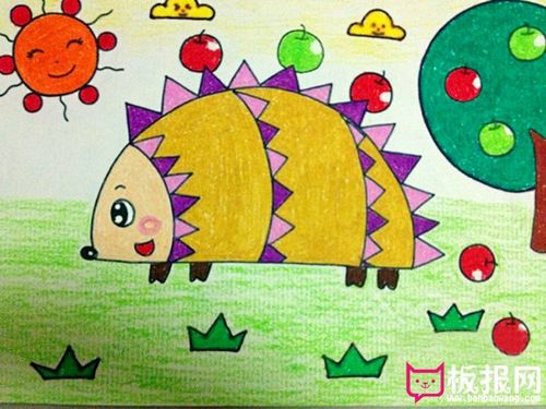 可爱的刺猬,好看的儿童画图片