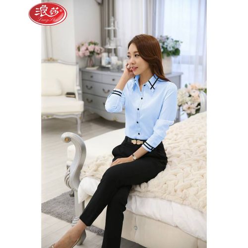 白色衬衫女款长袖衬衫时尚百搭打底衫工服职业打底衫ol女士女装春秋季