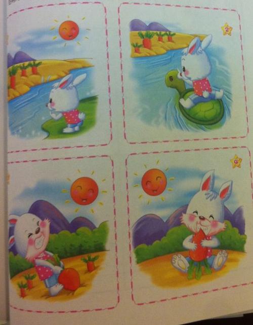 看图说话 小白兔拔萝卜