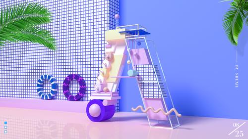 c4d积木字母练习|空间|展示设计 |秀爱设计 - 原创作品 - 站酷 (zcool