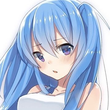 蓝发动漫女生头像