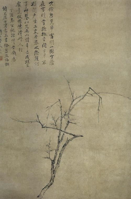 弘仁 梅花图轴 清