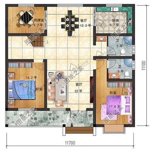 备受好评的别墅设计图占地130平方米农村最讨喜的款式