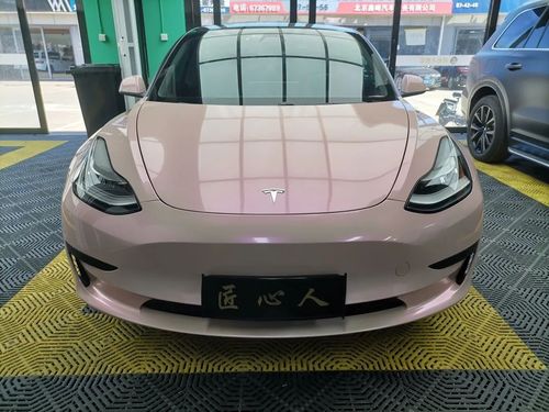 改色案例鉴赏特斯拉model3双色糖果胭脂粉贴膜改色