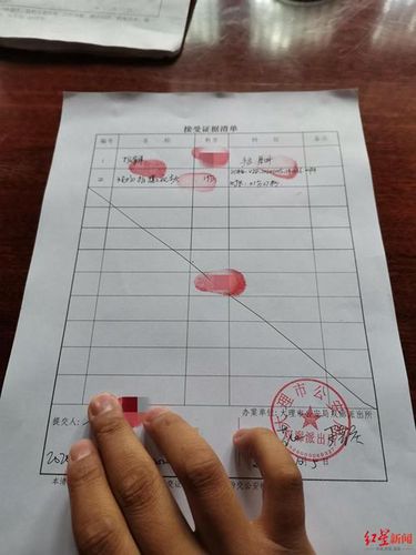 嵇先生配合警方调查时提交的证据清单.受访人供图