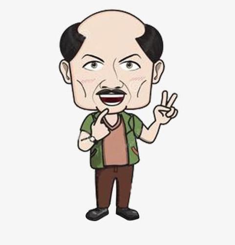 卡通秃头小老头头像